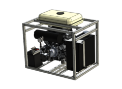 Hydrauliek aggregaat met 26 pk v-twin benzinemotor