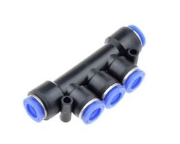 T-stuk meervoudige verloopkoppeling (push-in) 8mm - 4mm