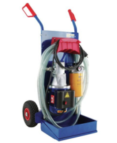 Olie filter aggregaat op steekwagen